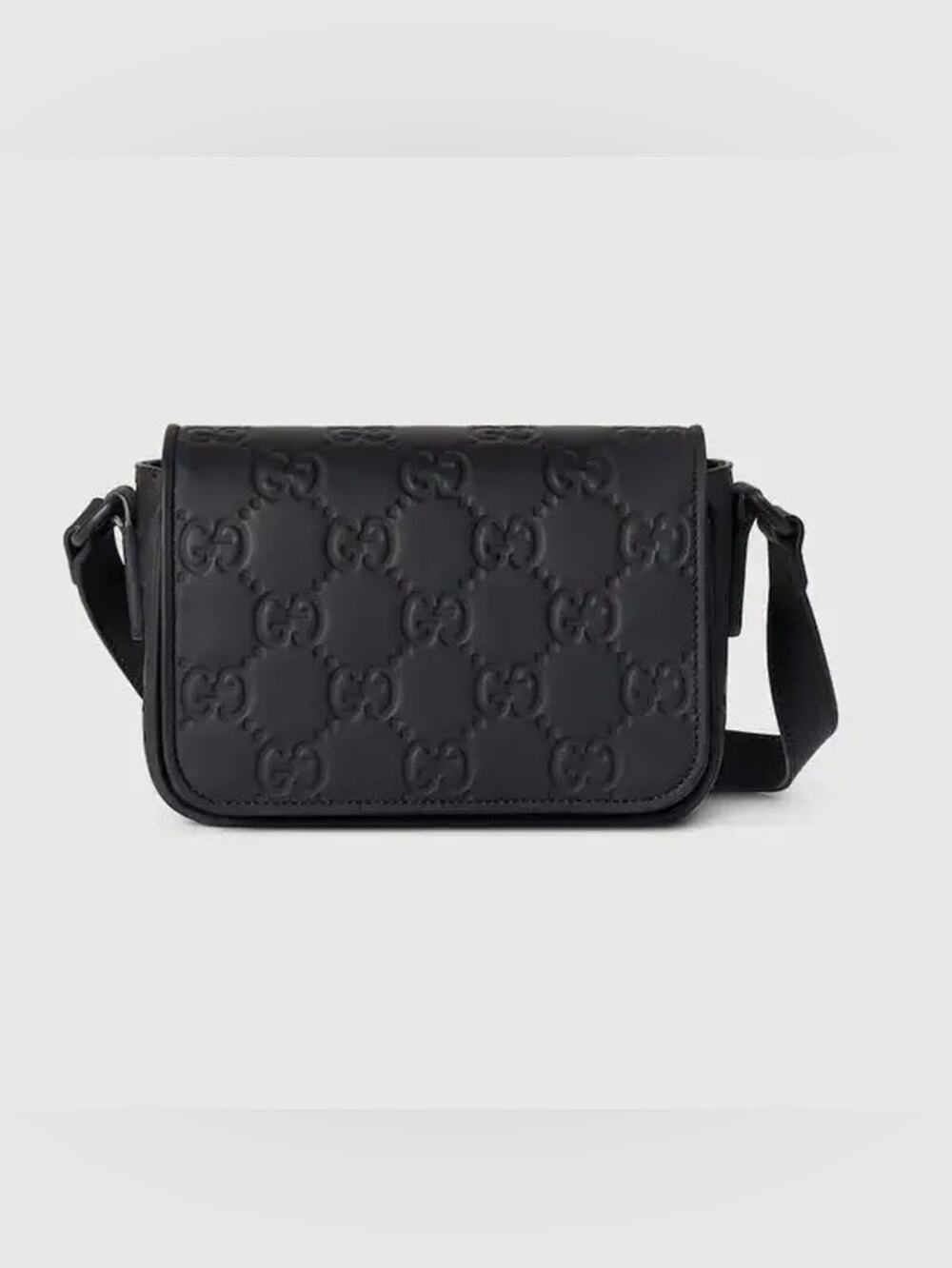 Gucci GG Embossed Mini Messenger Bag Black